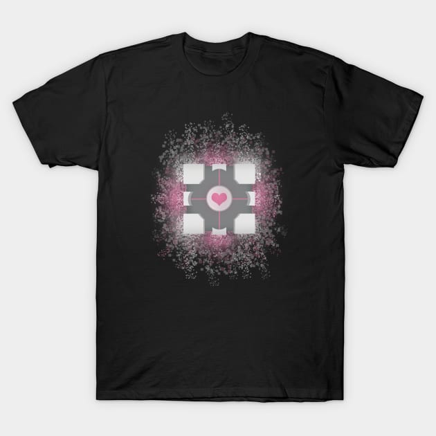 Companion Cube Explosion T-Shirt by Colonius